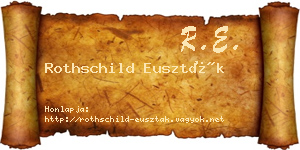 Rothschild Euszták névjegykártya